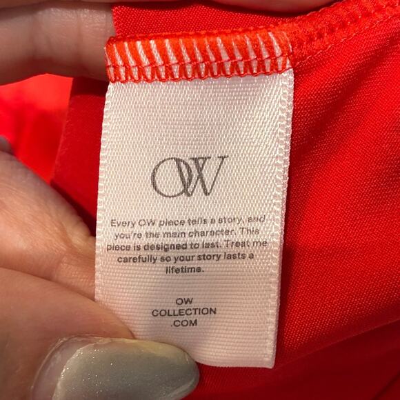 NWT OW Collection Red Long Sleeve Exposed Seam Mini Dress Sz Small MSRP $220 - Picture 8 of 13